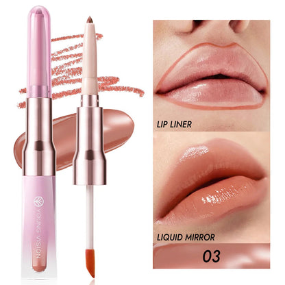 YOUNG VISION 6 Color Double-ended Lip Liner and Lip Gloss Shaping Waterproof to Create Beautiful Lip Makeup Good Vibrations