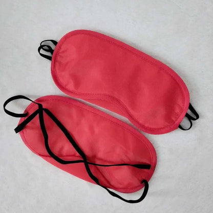 Red erotic blindfolds for BDSM, adult games, fetish play, leather material.