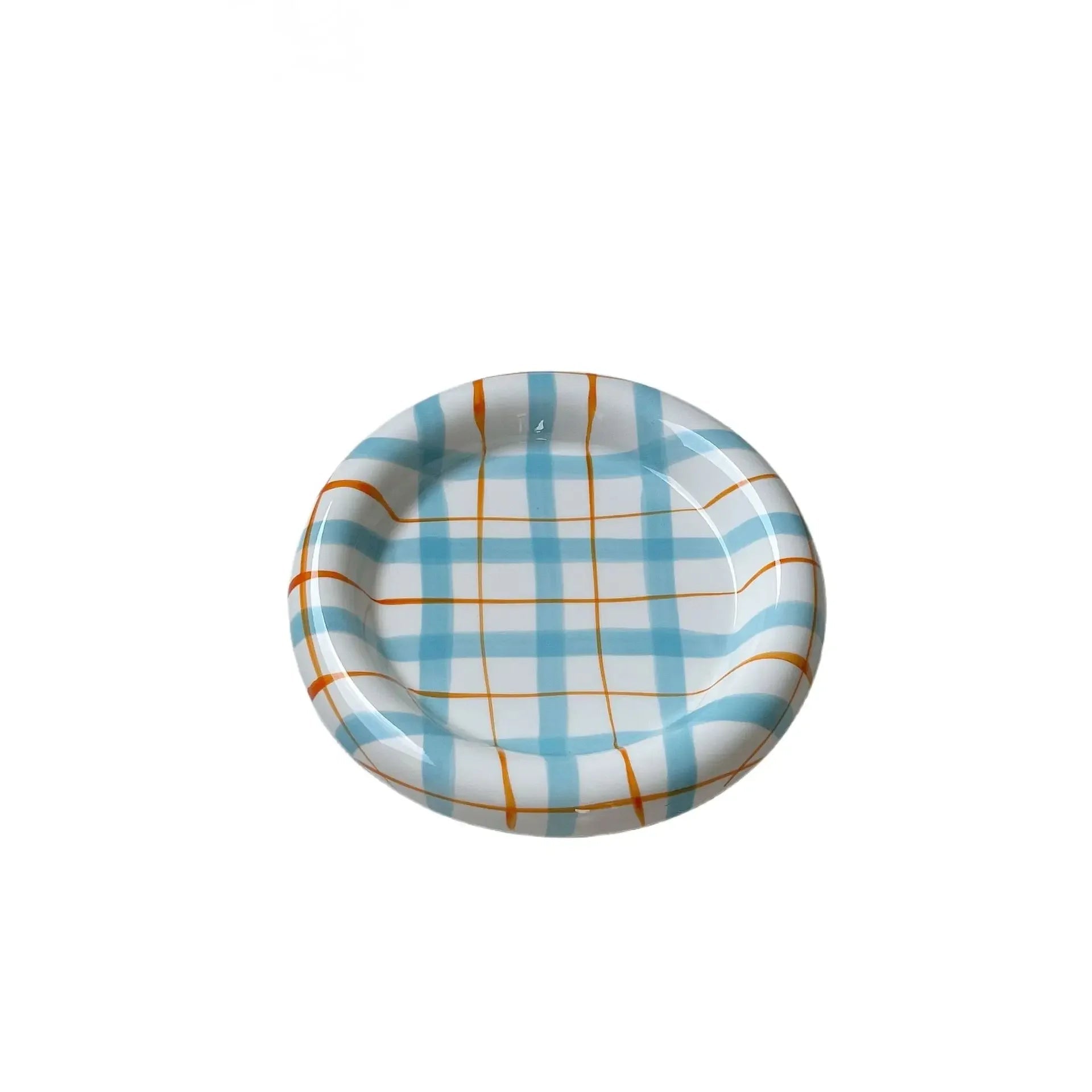 1pcs 6/8Inches Cream Luxury Plate Dish Food Grade Ceramic Snack Cake Plate Household Tableware Ceramic Dishs Table Decorations Good Vibrations