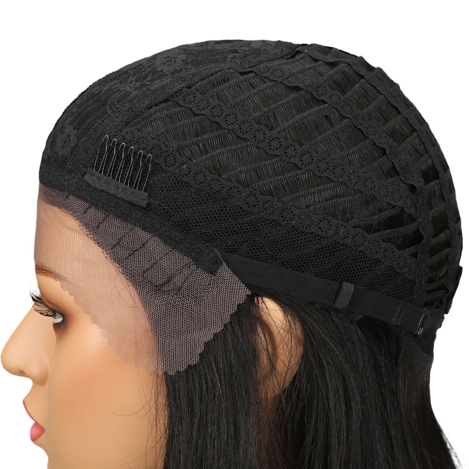 Sleek Lace Human Hair Wigs For Women Straight Bob Brazilian Hair Wigs Long Brown Red Colored T Part Lace Wigs Real Woman Wigs Good Vibrations