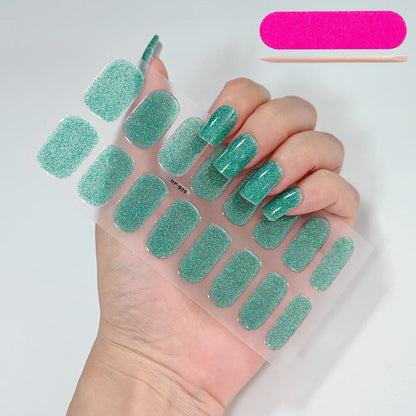 UV Semi-Cured Gel Nail Wraps Stickers Strips French Long Lasting Full Cover LED Gel Semi Cured Nail Sliders For Nail Extension & Good Vibrations