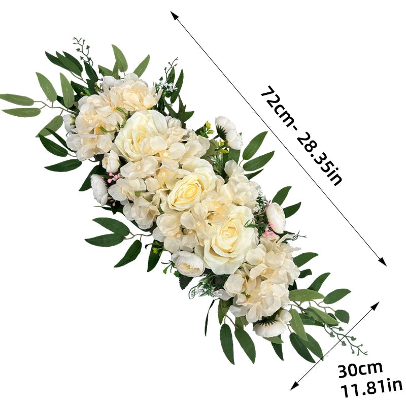 Artificial Wedding Arch Flower Wedding Garland Silk Flower Row Wedding Table Centerpiece Floral Backdrop Wall Arch Decoration Good Vibrations