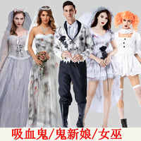 Women Halloween Vampire couple uniform Purim Cosplay Costumes men Horror Ghost Dead Zombie Corpse Bride costume Dress adult Good Vibrations