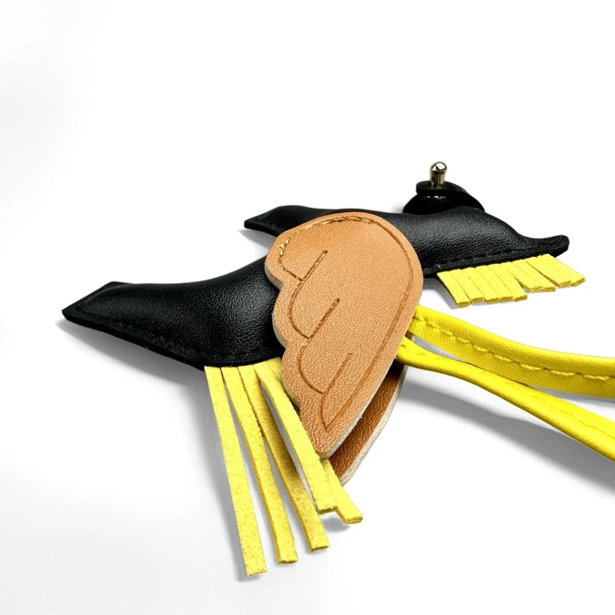 Elegant Winged Pony Keychain with Detachable Mouth Strap | Hand-Stitched Premium PU Leather Bag Charm with Plush Filling, Gift Good Vibrations