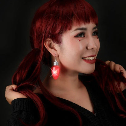 ANGELADY Glow in the Dark Dangle Earrings Christmas Tree Pendant Jewelry Party Novelty LED Light Up Flashing Earrings Good Vibrations