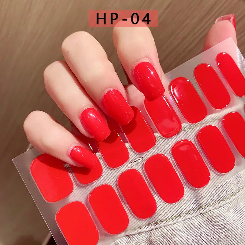 UV Semi-Cured Gel Nail Wraps Stickers Strips French Long Lasting Full Cover LED Gel Semi Cured Nail Sliders For Nail Extension & Good Vibrations