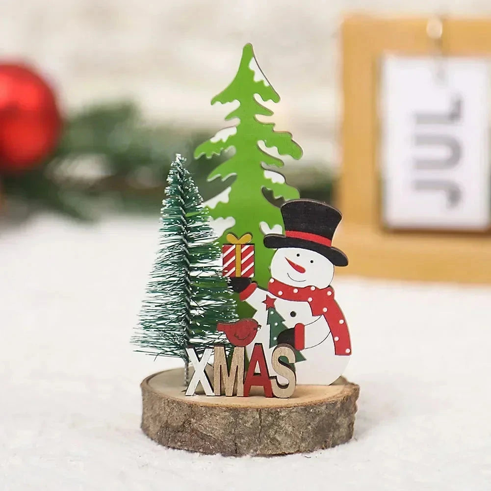 Christmas Wooden Ornaments Xmas Tree Pendant Santa Claus Crafts Table Decor Christmas Tree Decor Xmas Gifts New Year 2024 Good Vibrations