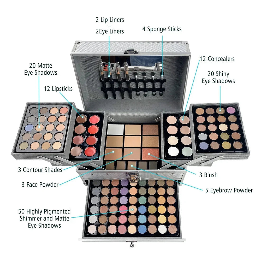 Makeup Set Box Eyeshadow Lip Blush Nail Polish Eyebrow Pencil Multi-functional Palette Christmas Wedding Birthday Gifts Cosmetic Good Vibrations