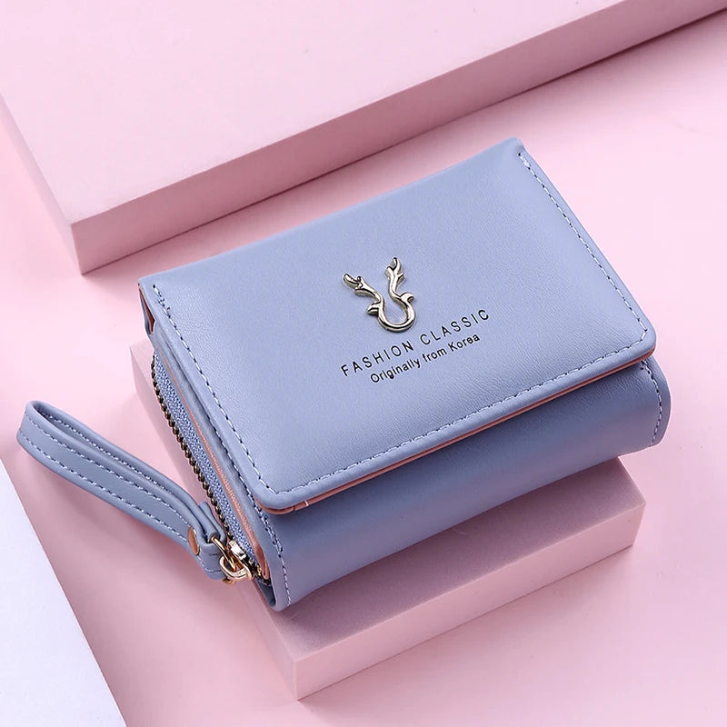 Luxury Brand Women's Small Wallet Female Card Holder Short Wallets with Coin Purse for Woman Ladies PU Leather Hasp Mini Clutch Good Vibrations