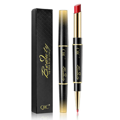 2 IN 1 Lip Liner Waterproof Nude Matte Lipstick Pencil Sexy Red Long Lasting Double Ended Lipliner Makeup Cosmetics For Women Good Vibrations