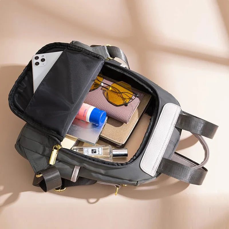 Women Backpack Fashion All-match Oxford Cloth Lady Business Travel Leisure Canvas Bag Girl Large-capacity Anti-theft Schoolbag Good Vibrations