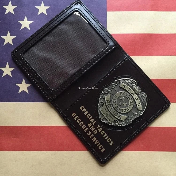 Game Leon Scott Kennedy Metal badge wallet RE4 Ada wong Chris Redfield Rebecca  Customized game wallet Cosplay accessories Good Vibrations