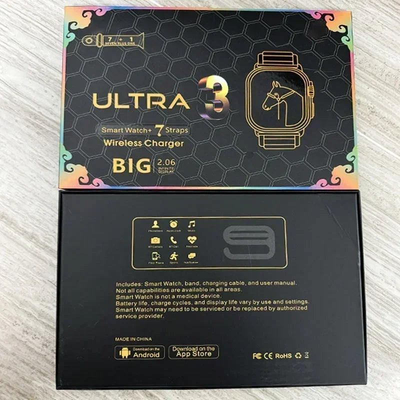 7 Watch Straps New Watch10 Ultra 3 Smartwatch 2.2HD Amoled Circular Screen ECG Monitoring Reloj Inteligente Wristwatch Good Vibrations