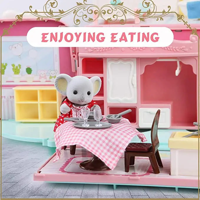 Dollhouse Koala Tour Bus Diary Girl Play House Toy Diy Bedroom Dresser Dining Kitchen Bathroom Shop Pretend Family Toys Girls Good Vibrations