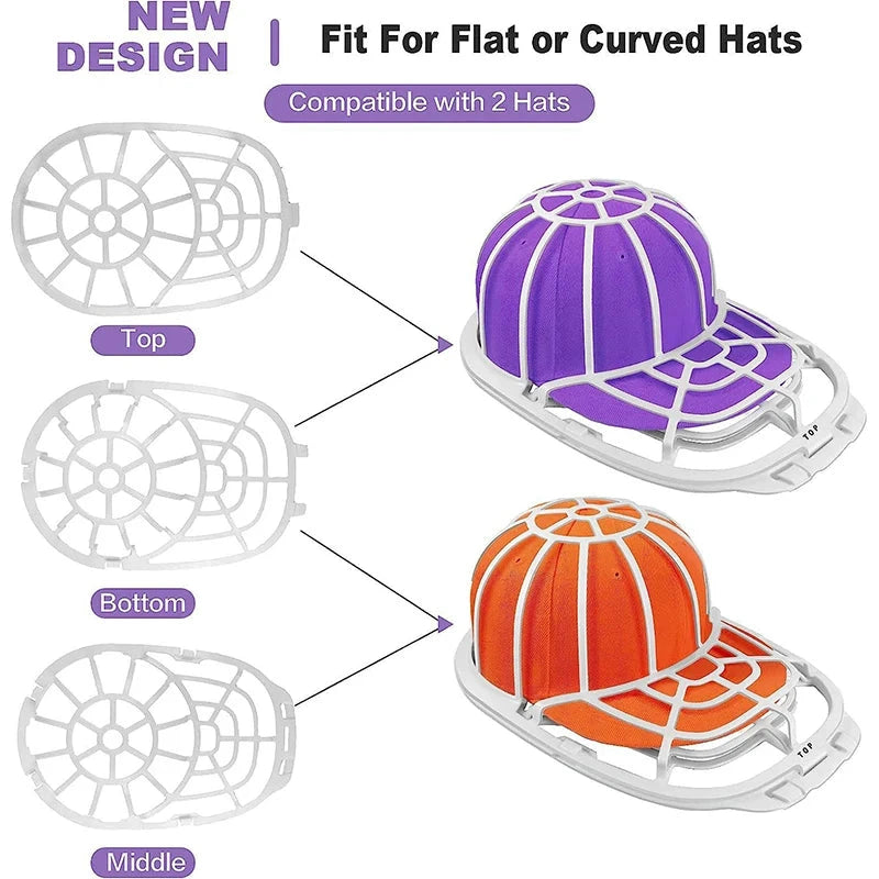 Hat Washer for Washing Machine, Hat Cleaner for Baseball Caps with Frame Cage Fit for Adult Cap Protector Racks Dishwasher Safe Good Vibrations
