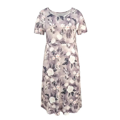 Plus Size Spring Summer Large Size Women's Floral Print Holiday Style Dress Cross-Border Direct Sale Polyester Fiber Casual D... Good Vibrations