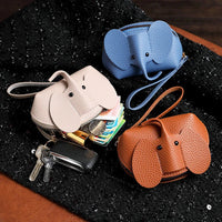 PU Leather Elephant Money Bag Women Coin Purse With Key Ring Multifunctional Zipper Storage Bags Key Case Good Vibrations