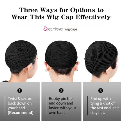 Wig Cap with Open-end for Women, Mesh Wig Cap for Long Hair, Wig Natural Nude Net Cap, 3 Pieces Good Vibrations