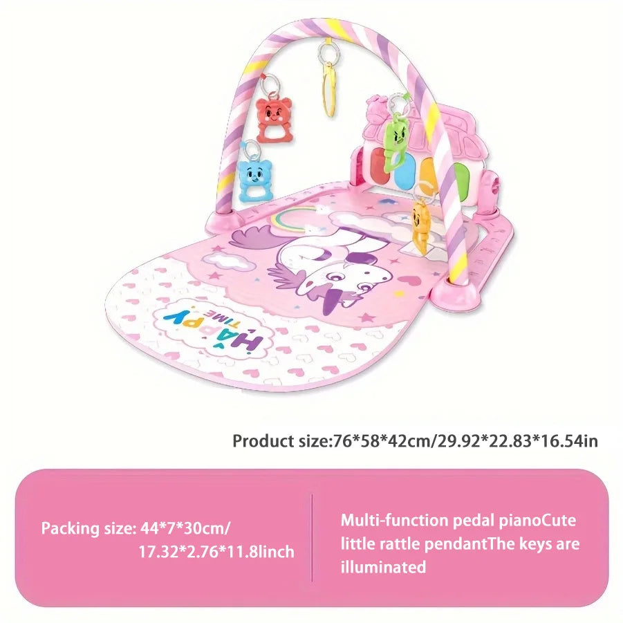 Baby fitness stand toy, newborn baby music, pedal piano, crawling mat, baby toy Good Vibrations