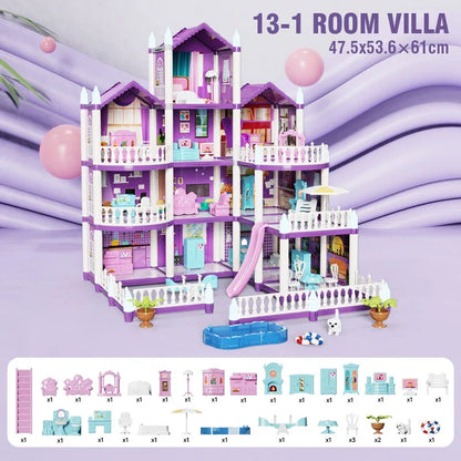 Puzzle DIY Toy Villa Houseplay Educational Large Size Bigger Enjoyable And Fun Doll House House Set Of Toys Good Vibrations