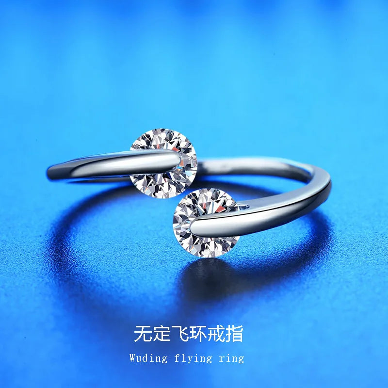 925 Sterling Silver Ring Hot AAA Zircon adjustable Size Engagement Rings For Women Wedding Ring Party Fashion Nice Jewelry Gift Good Vibrations
