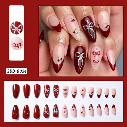24Pcs Short Square Coffin False Nails French Glitter Wearable Fake Nails Acrylic Full Cover Women Ballet Press on Nails Tips Good Vibrations