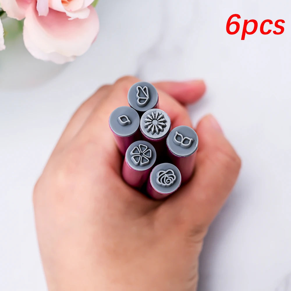 Nail Art Flower Stamp Pens Set 4/6/10pcs DIY Graffiti Nail Stamper Kit Handicraft Pink Stamping Pen Nail Dotting Tools 12cm Good Vibrations