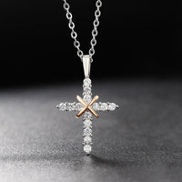 Cross Pendant Necklace For Women Iced Out Crystal Silver Plated Chain Collar Choker Necklace Christmas Jewelry Fashion N456 Good Vibrations