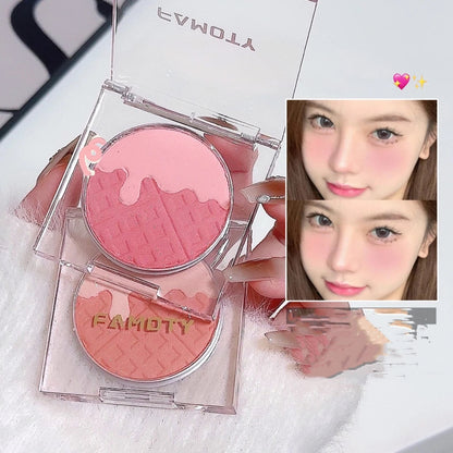 Monochrome Blush Palette, Powder Palette Multi-Colored Blush Powder Blushing Rose, Matte, Bold, Lightweight, Blends Easily Good Vibrations