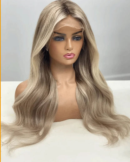 Blonde balayage full lace wigs Synthetic hair wig custom wigs lace front wigs blonde Cosplay For Women lace wigs glueless wigs Good Vibrations