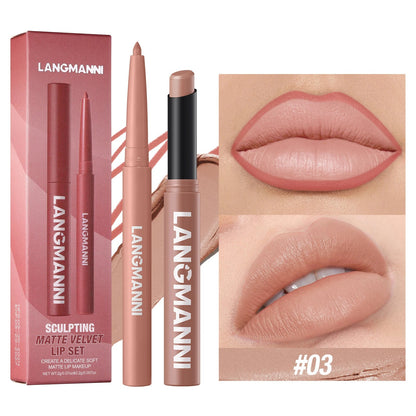 Integrated waterproof lipliner+lipstick lipstick lipstick set,no smudge,no fade,no cup,durable,easy to create a perfect makeup! Good Vibrations