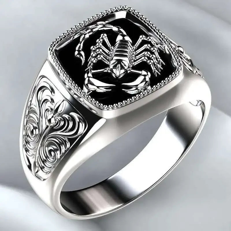 Fashion Milangirl Top-quality Gothic Punk  Scorpion Male Retro Ring for Man  Pattern Rings  Men Jewelry  Whole Sale Good Vibrations