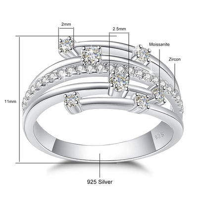 Szjinao Brand Trendy  Moissanite Ring Eternity Wedding Band Solid 925 Silver Rings For Women Jewelry Engagement Gift Dropship Good Vibrations