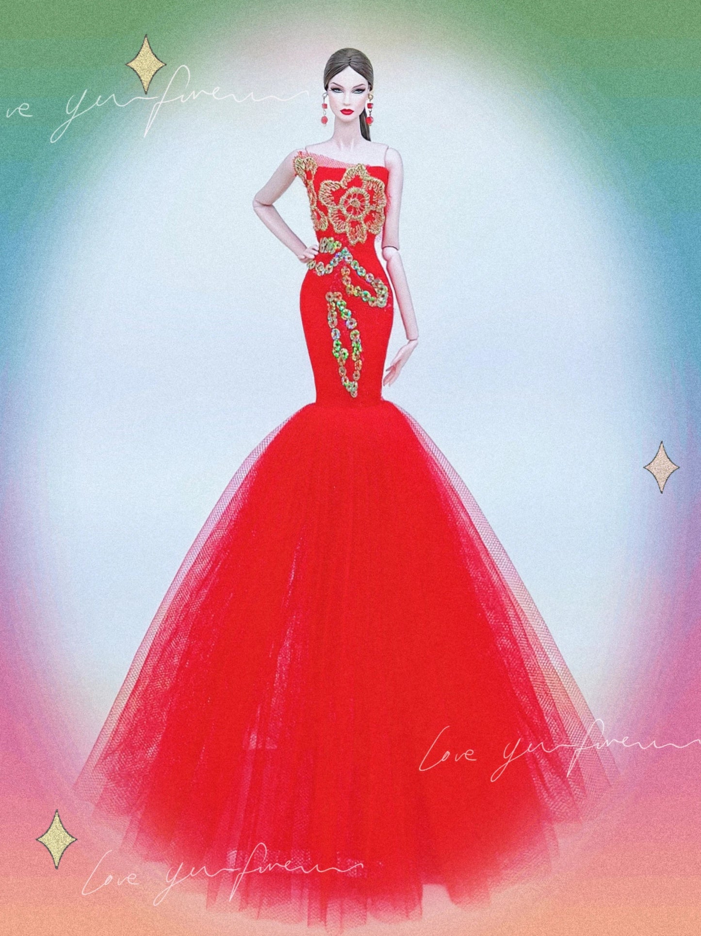 hot Wedding Dress for 30cm bjd Doll Princess Evening Party Clothes Wears Long Dress Outfit Set 30cm 1/6 clothes accessories Good Vibrations