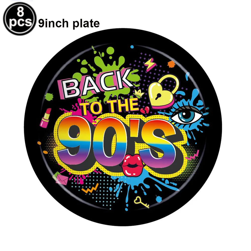 80s Party Table Covers Disposable Plastic Tablecloths Back to The 80s Party Supplies Decorations 80's Theme Disposable Tableware Good Vibrations