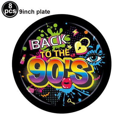 80s Party Table Covers Disposable Plastic Tablecloths Back to The 80s Party Supplies Decorations 80's Theme Disposable Tableware Good Vibrations