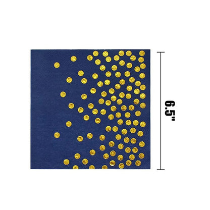 Navy Blue Gold Party Decorations Blue and Gold Disposable Tableware Set Paper Plates Cups Napkin Tablecloth Wedding Anniversary Good Vibrations