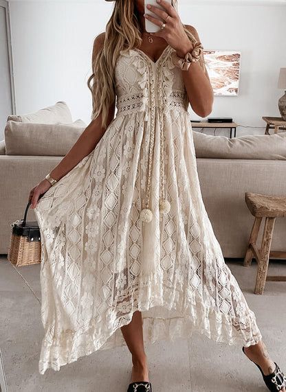 Trendy Casual Summer White Dress for Women Cover-ups Outfits New Boho Hippie Chic Long Maxi Dresses Elegant Party Beachwear Good Vibrations