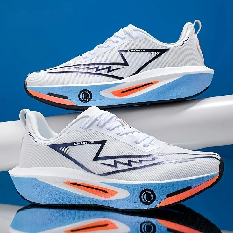 Men's Fashionable Casual Comfortable Sports Running Shoes - Breathable Fabric Upper, Non-Slip, Wear-Resistant, Shock-Absorbing Sole, Round-Toe Lace-Up Casual Running Shoes, Suitable for All Seasons Good Vibrations