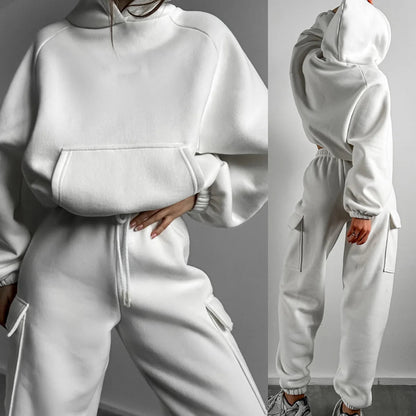 Sweatsuit Spring Outfits Women Sport Suit Zip Up Hoodie Jacket Sweater+Pant Running Jogging Workout Casual Set Tracksuit Good Vibrations