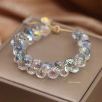 Stylish Multicolored Artificial Crystal Bracelet Fashion Shiny Handmade Charm Stone Beads Bracelet for Women Jewelryساعات نسائية Good Vibrations