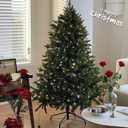 Christmas Tree PE Encrypted Christmas Decoration with Lights,Folding and Retractable Pine Needles,Christmas Tree Set Decoration Good Vibrations