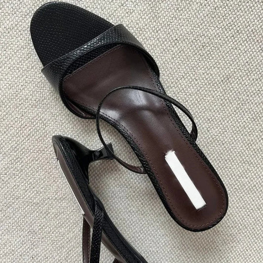 High Heels French Style Exterior 2026 New Summer Minimalist Temperament Fairy Slim Heel Slippers Good Vibrations