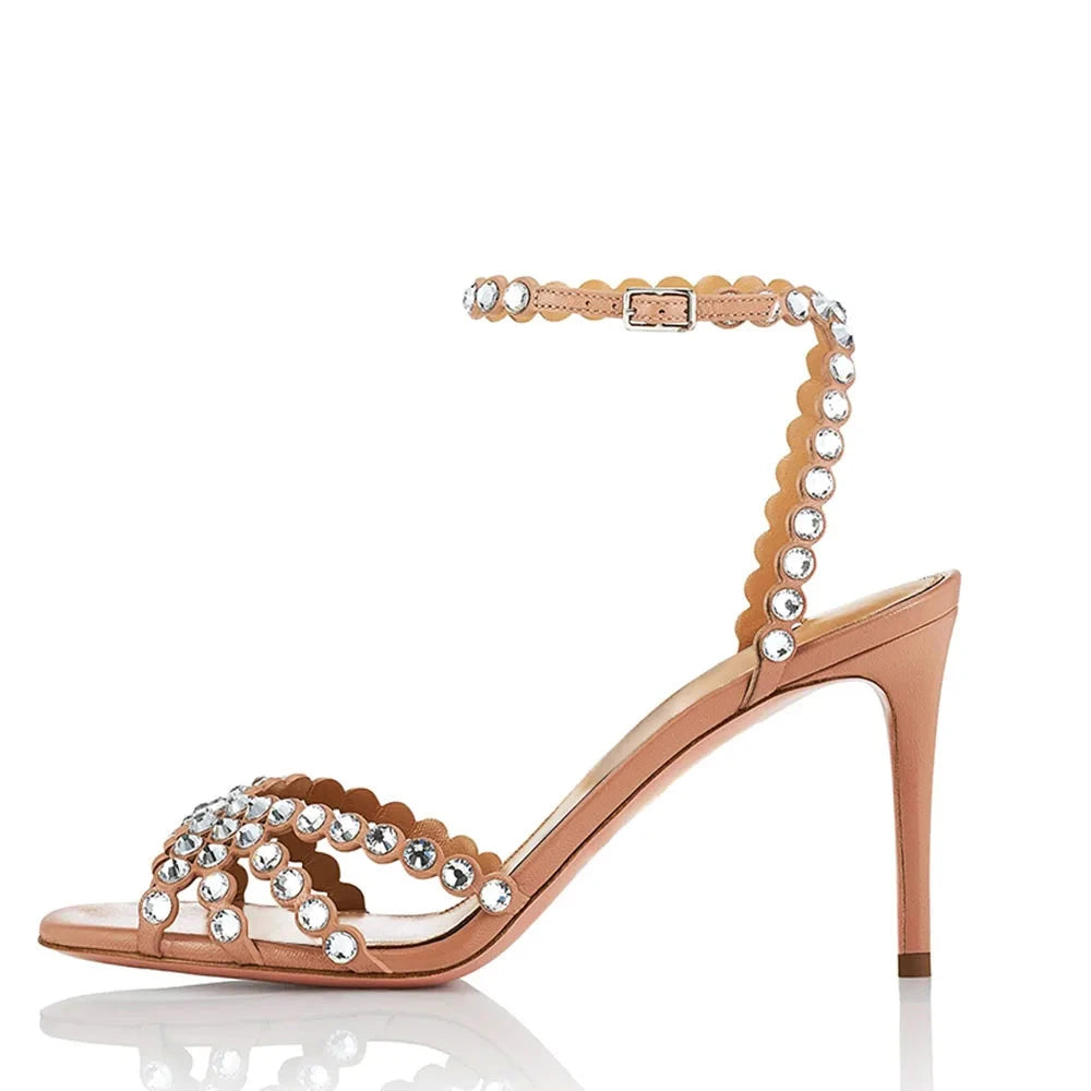 Strass Heeled Sandals Diamond Quality Custom Sparkle Wedding High Heels Manufacturer Good Vibrations