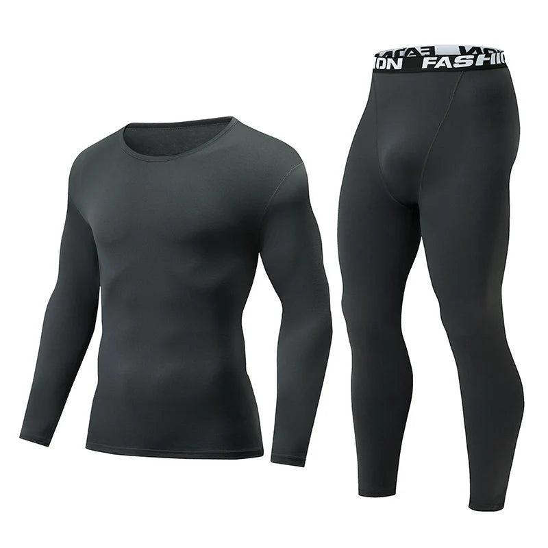 2-piece Autumn And Winter Solid Color Fashionable Casual Base Set Slim Fit Sports Fitness Long Sleeved Pants Warm Underwear Set Good Vibrations