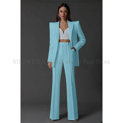 Vintage Women Wedding Suits Set 2 Pcs Blazer+Pants Formal Pantsuit Business Office Slim Fit  Peaky Blinders Takım Elbise Good Vibrations