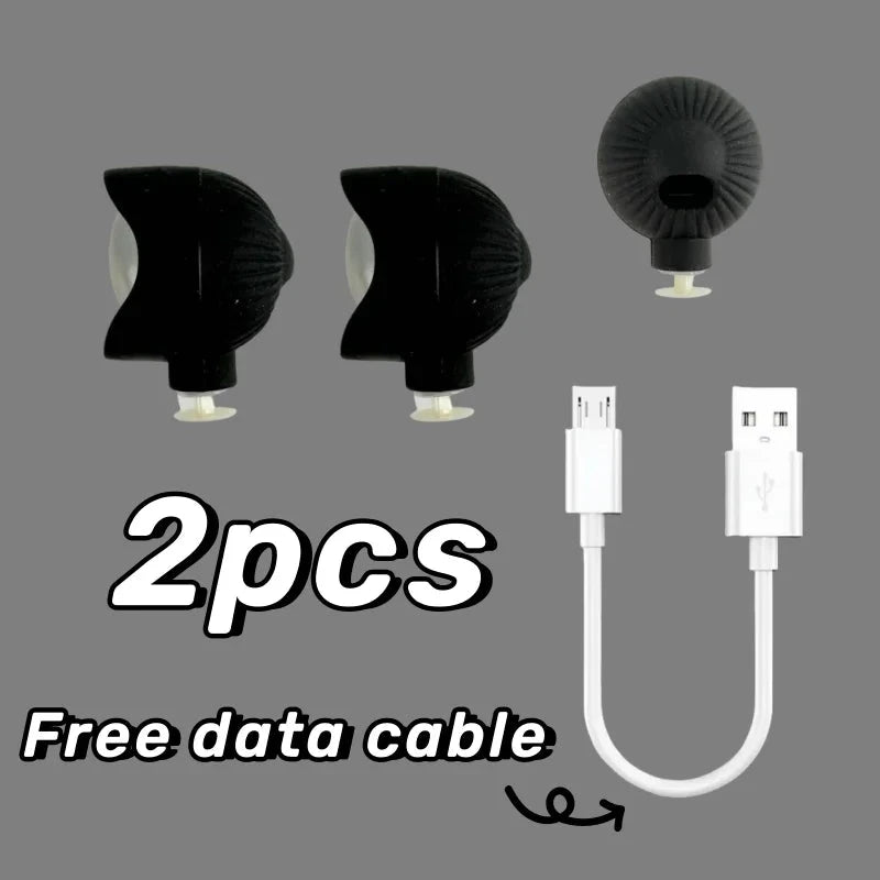 2PCS Outdoor Camping Crocs Headlight Upgrade Rechargeable Adult Children's Shoes Charm Decoration Good Vibrations