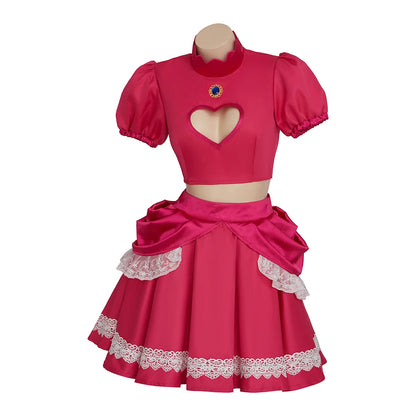 Halloween Party Princess Costume Fancy Dress Peach Sisters Daisy Sexy Dress Bowsette Tops Skirts Set Cosplay Good Vibrations