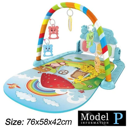 Baby Fitness Stand Music Play Gym Activity Toys Newborn Piano Crawling Blanket Pedal Game Pad Early Education 0-36 Months Gifts Good Vibrations