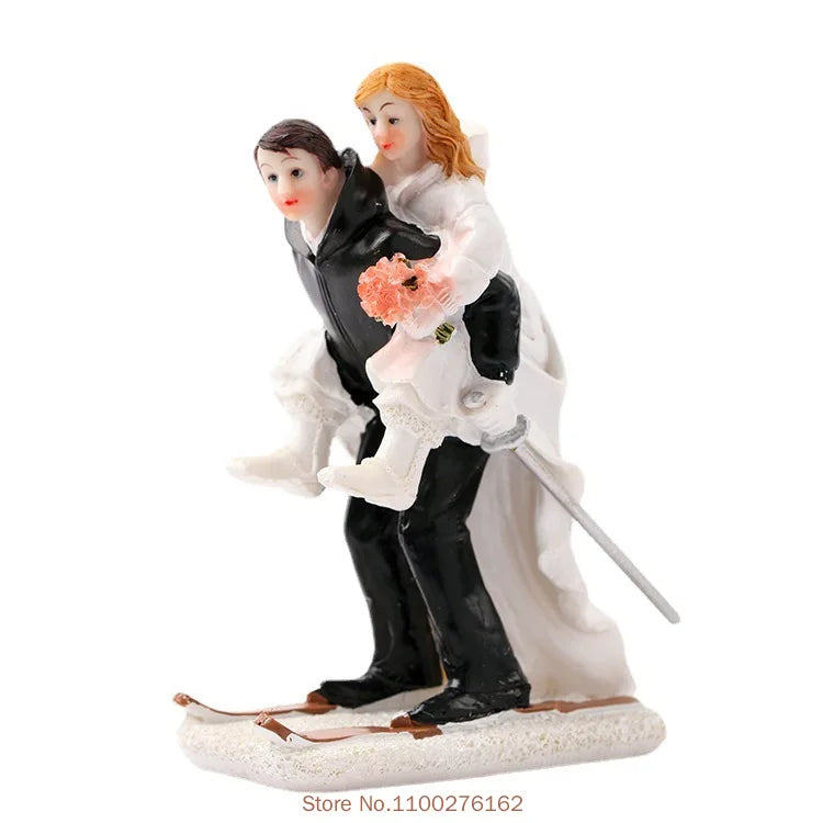 Cake Toppers Dolls Bride and Groom Figurines Funny Wedding Cake Toppers Stand Topper Decoration Supplies Marry Figurine Good Vibrations